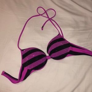 Rhinestone underwire swim suit top